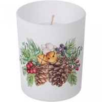 Свеча bronco в стакане &quot;шишки&quot; 8*9,5 см Bronco (315-217)