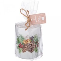 Свеча bronco в стакане &quot;шишки&quot; 8*9,5 см Bronco (315-217)