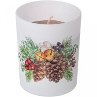 Свеча bronco в стакане &quot;шишки&quot; 8*9,5 см Bronco (315-217)