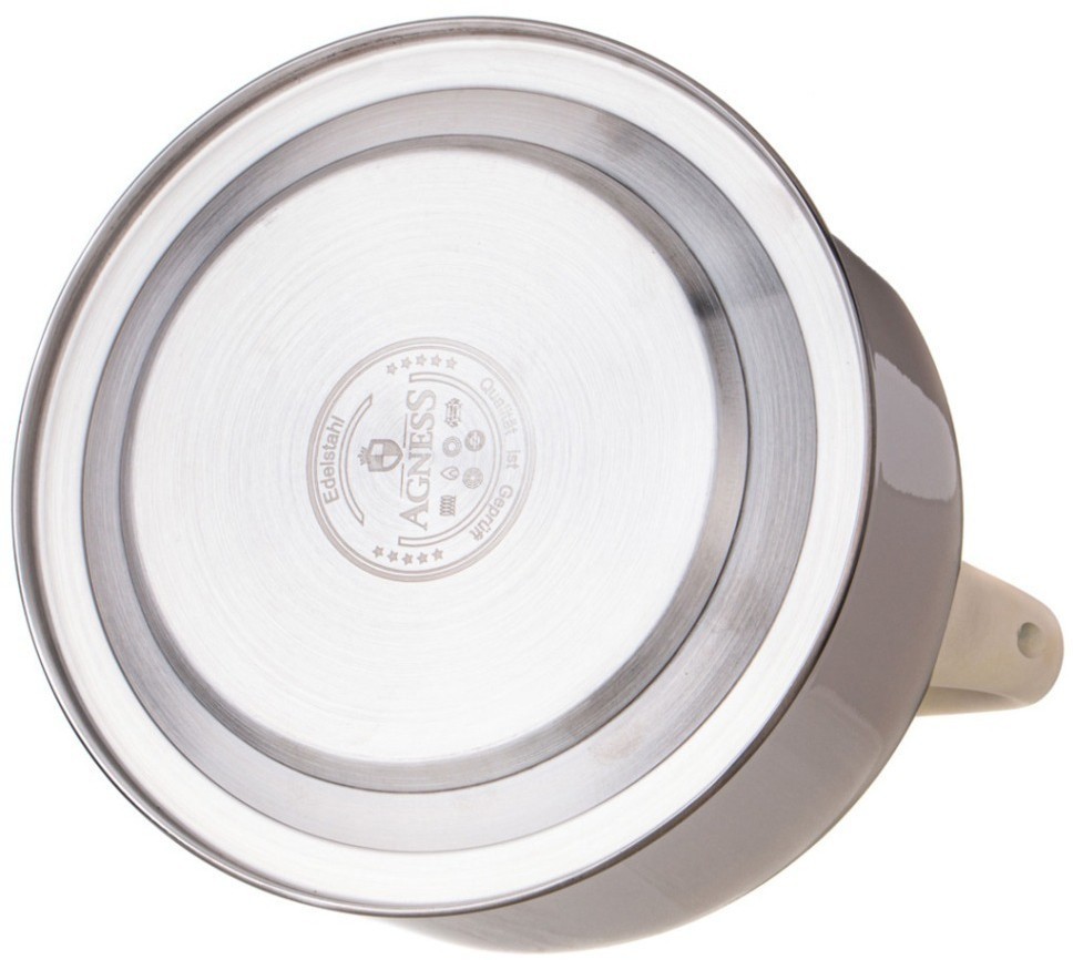 Чайник agness со свистком, 2,8 л, индукция, цвет - молочный градиент (916-422)
