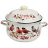 Кастрюля agness эмалированная с эмал.крышкой серия "снегири", 3.6 л, 22*13 см (934-748)