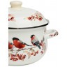 Кастрюля agness эмалированная с эмал.крышкой серия "снегири", 3.6 л, 22*13 см (934-748)