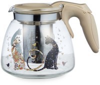Заварочный чайник agness с фильтром &quot;парижские коты&quot;  900 мл. (885-118)