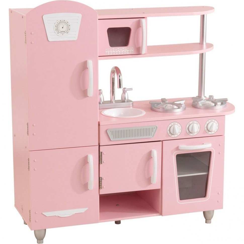 Кухня игровая Винтаж, цвет: розовый с белым (53347_KE)