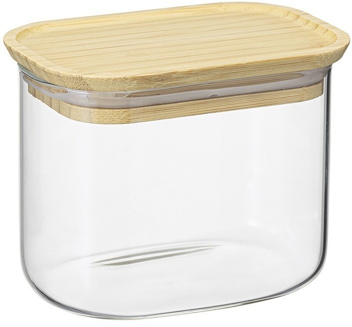 Банка для хранения прямоугольная glass bamboo, 600 мл (77507)