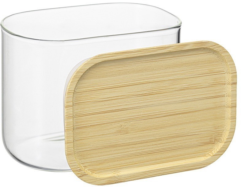 Банка для хранения прямоугольная glass bamboo, 600 мл (77507)