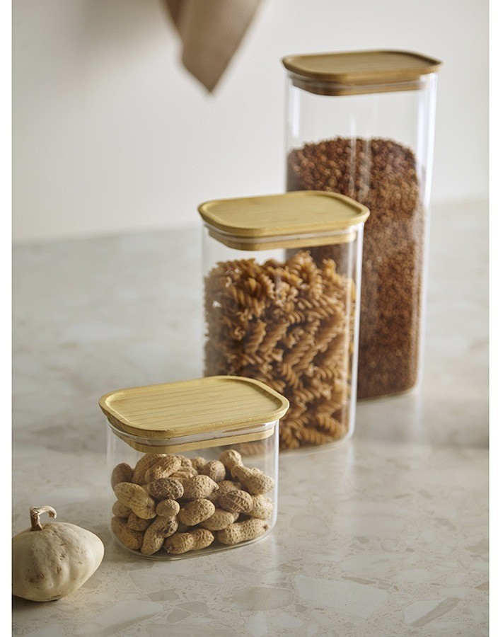 Банка для хранения прямоугольная glass bamboo, 600 мл (77507)