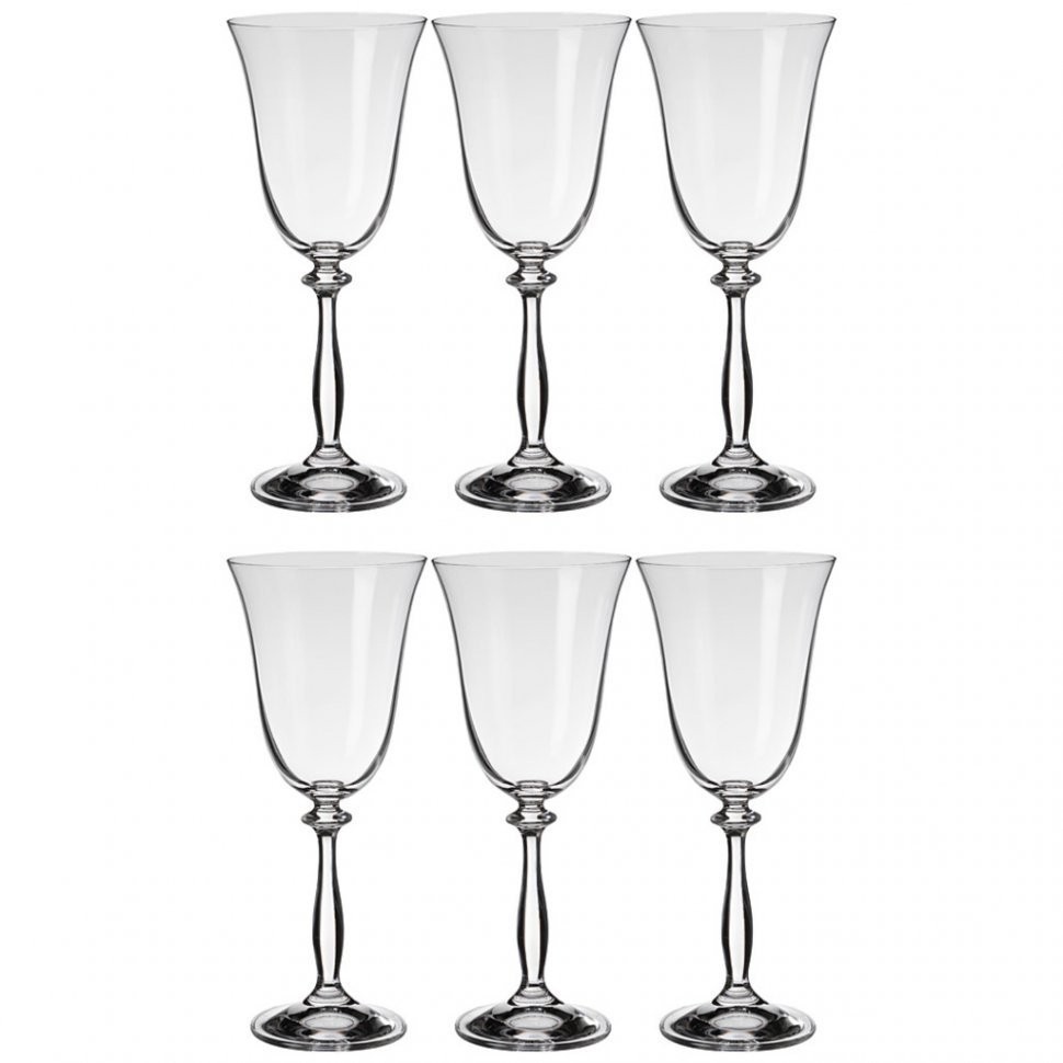 Набор бокалов для вина из 6 штук "анжела" 250мл Bohemia Crystal (674-860)