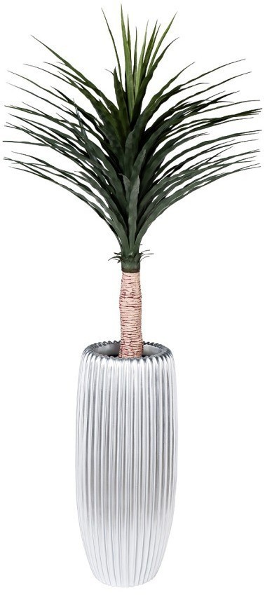 Кашпо серебристое с полосками d30*69см (TT-00010215)