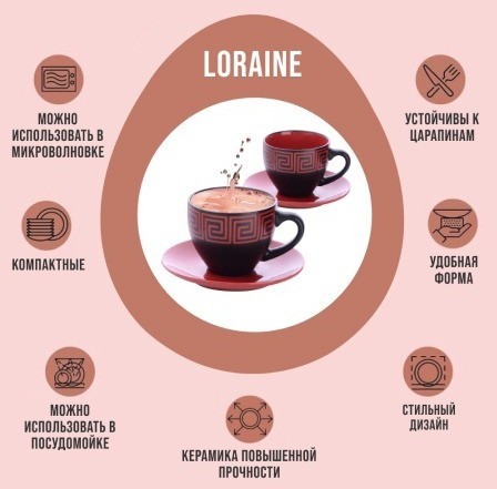 Чайный набор 4пр Loraine КРАСНЫЙ LR (30451-4)