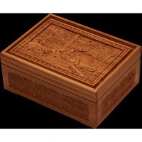 Лото в резной шкатулке из мореного ясеня &quot;Утро в сосновом лесу&quot; (29966)