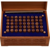 Лото в резной шкатулке из мореного ясеня &quot;Утро в сосновом лесу&quot; (29966)