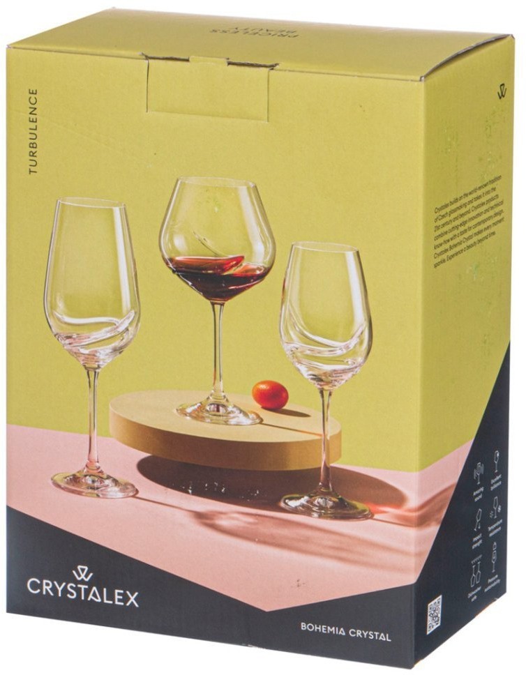 Набор бокалов для вина из 2 шт. "turbulence" 350 мл высота=22,5 см Bohemia Crystal (674-509)