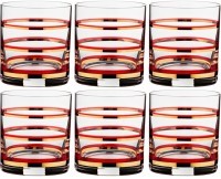 Набор стаканов для виски &quot;wellness&quot; (gold &amp; red) 280 мл.высота=10 см. Bohemia Crystal (674-564)