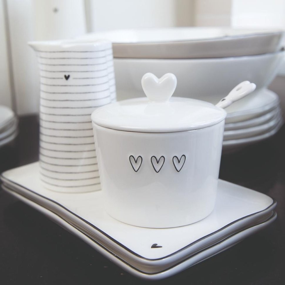 Bastion Collections Сахарница с ложкой White 3 Нearts Spoon Grey LI/SUGAR 001 GR