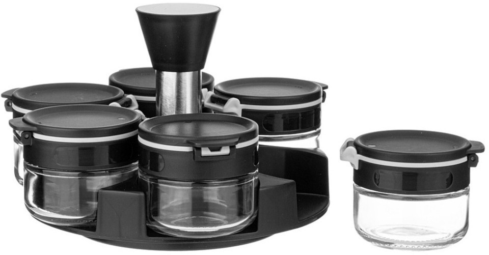 Набор емкостей для специй 6шт 85мл на подставке agness (671-101)