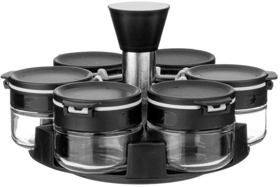 Набор емкостей для специй 6шт 85мл на подставке agness (671-101)