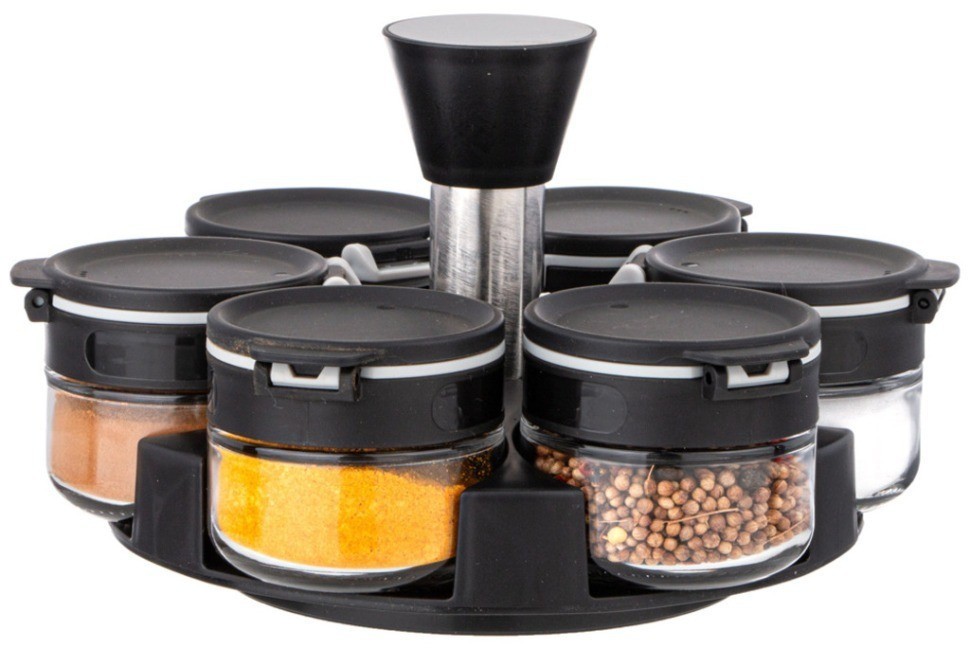 Набор емкостей для специй 6шт 85мл на подставке agness (671-101)