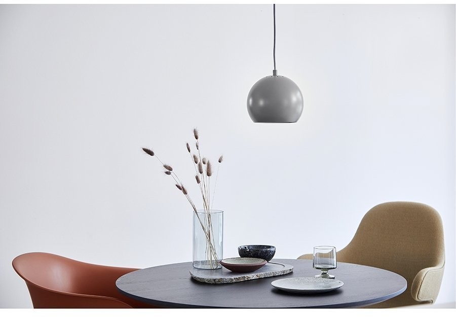 Лампа подвесная ball, 16хD18 см, светло-серая глянцевая, черный шнур (73005)