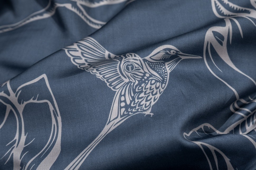 Пододеяльник принт тенсель Магнолия cиний 220*200 (TT-00014145)