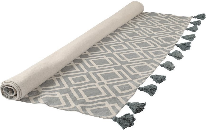 Ковер из хлопка с этническим узором Ромбы и кисточками из коллекции ethnic, 70х160 см (69445)