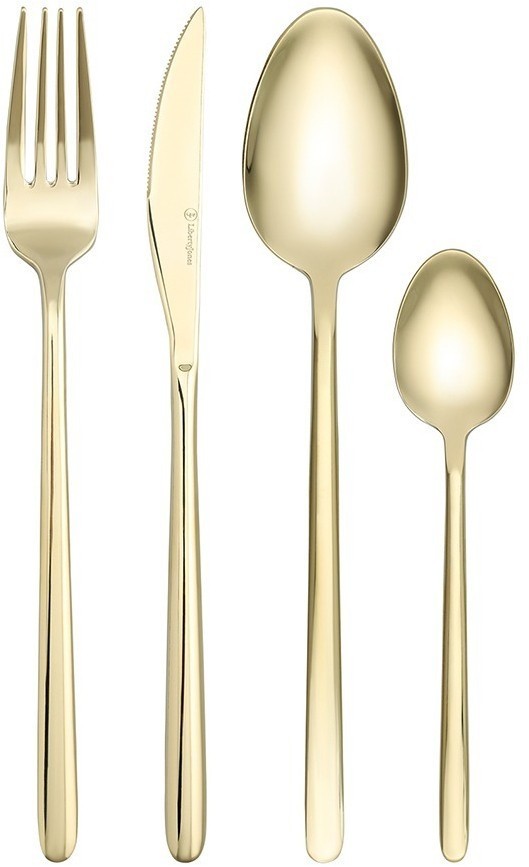 Набор столовых приборов pure, золотистые глянцевые, 16 пред. (78606)