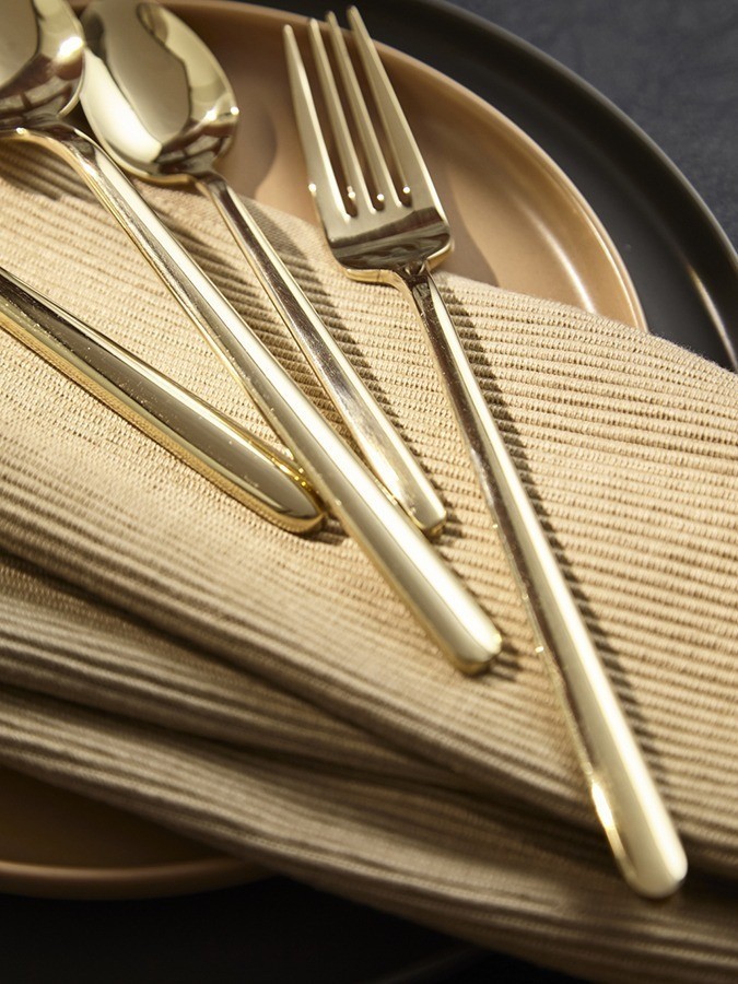 Набор столовых приборов pure, золотистые глянцевые, 16 пред. (78606)