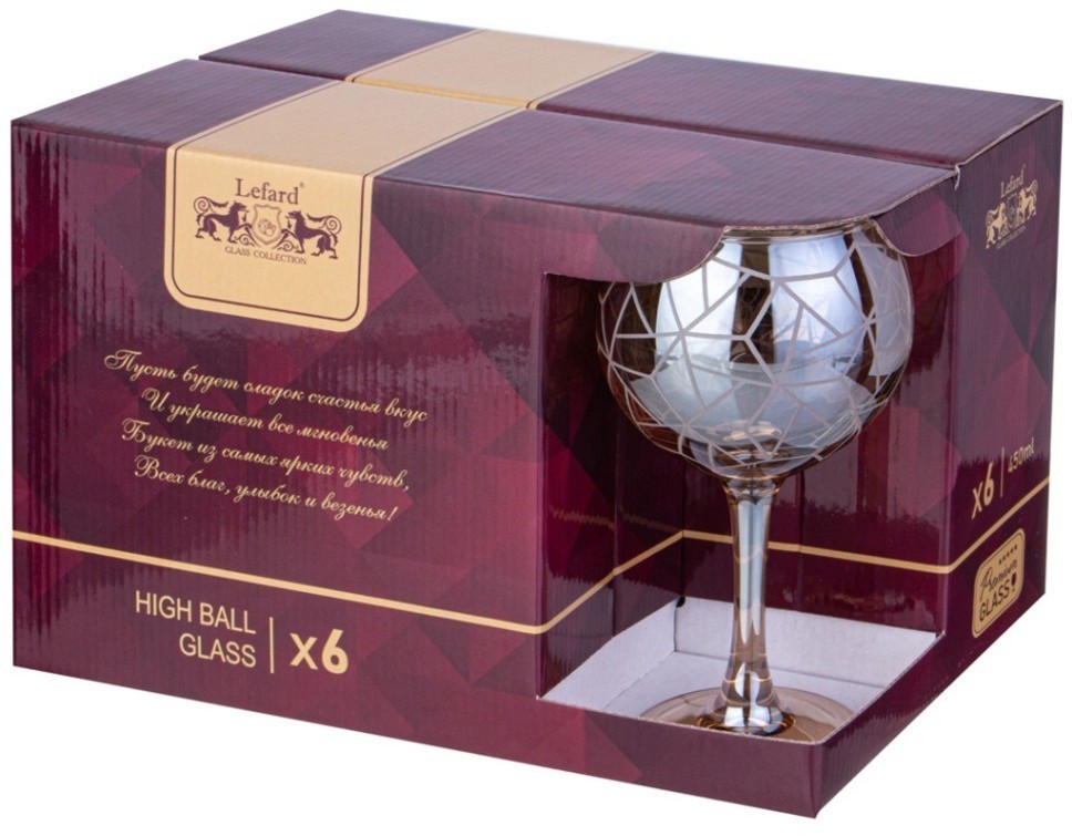 Набор фужеров из 6 шт "графика" мед 280 мл Lefard (194-954)