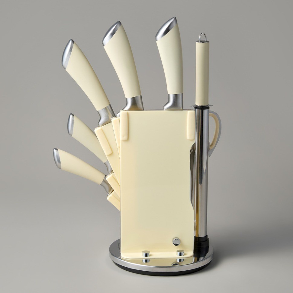 Набор ножей agness нжс  на пластиковой вращающейся подставке 8 пр. (911-502)