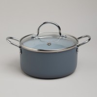 Кастрюля agness с антип. покр.  и стекл. крышкой 1350 мл, 16*8 см (906-263)