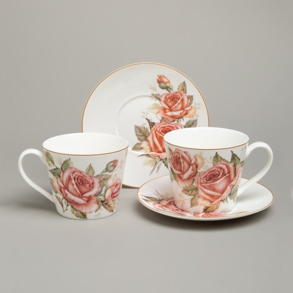 Чайный набор lefard "корейская роза" на 2 пер. 4 пр. 300 мл (590-676)