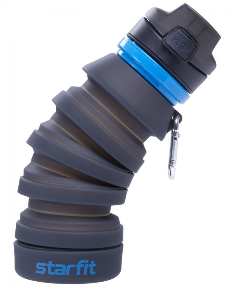 Бутылка для воды складная FB-100, с карабином, серый (1121606)