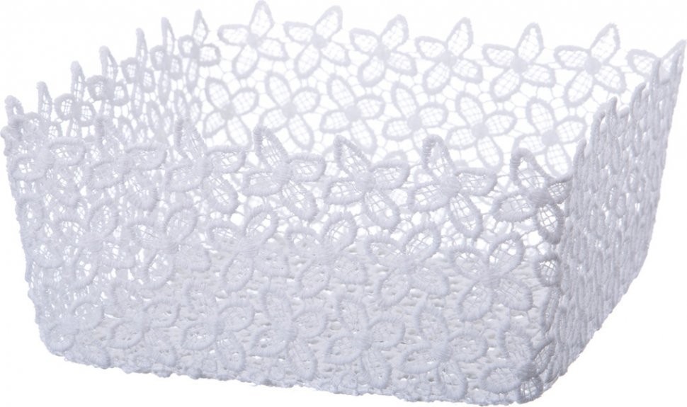 Корзинка белая 24*24 см,высота=9,5 см без упаковки Lefard (120-113)