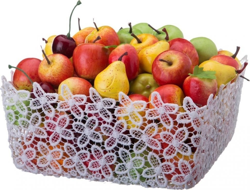 Корзинка белая 24*24 см,высота=9,5 см без упаковки Lefard (120-113)