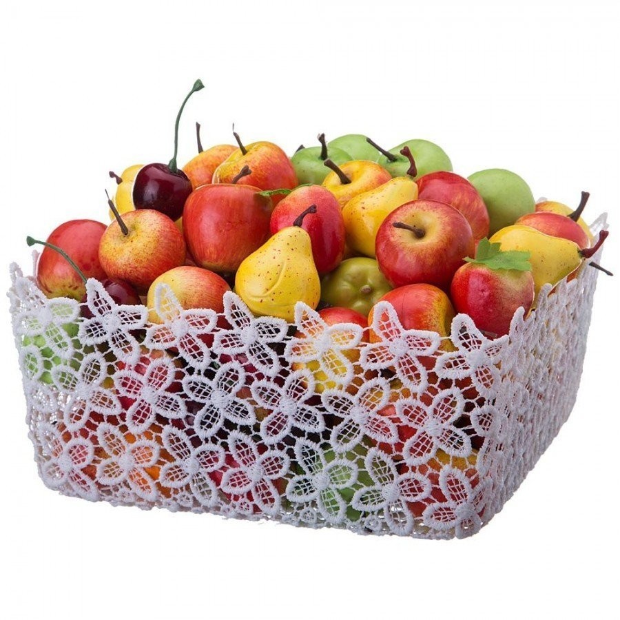 Корзинка белая 24*24 см,высота=9,5 см без упаковки Lefard (120-113)