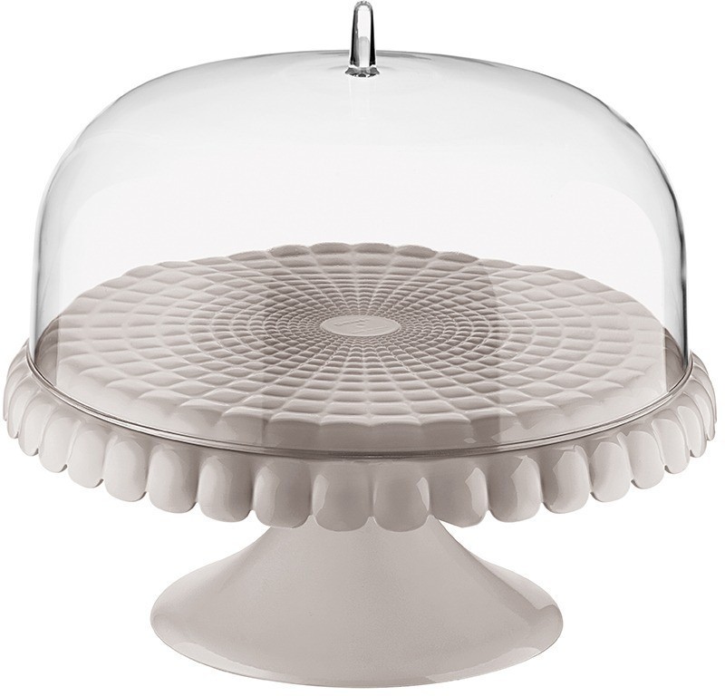 Блюдо для торта с крышкой tiffany, D30 см, серо-бежевое (75594)