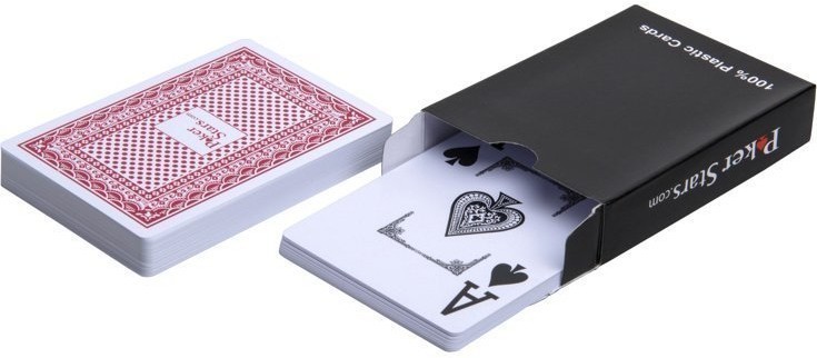 Карты для покера "Poker Stars" 100% пластик, красные (31672)