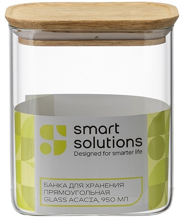 Банка для хранения прямоугольная glass acacia, 950 мл (79987)