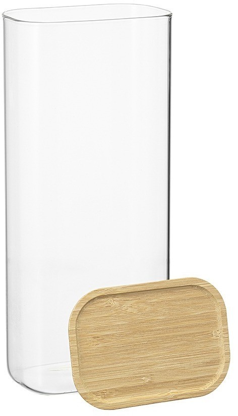 Банка для хранения прямоугольная glass bamboo, 2 л (77506)