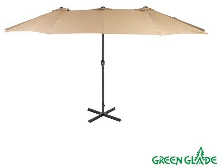 Зонт садовый Green Glade светло-коричневый с крестовиной 4333 (96216)