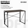 Стол на металлокаркасе BRABIX LOFT CD-002 1000х500х750 мм складной морёный дуб 641212 (95358)