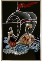 Картина Кораблик с кристаллами Swarovski (1179)