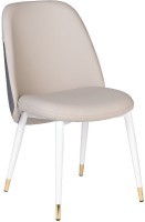Стул экокожа бежевая/серая 63*51*84см, белые ножки (TT-00006505)