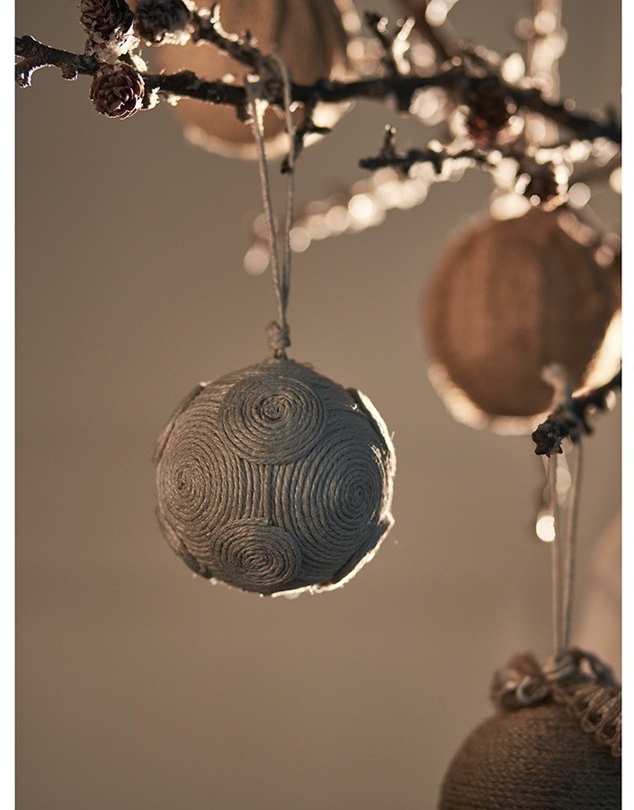 Набор елочных шаров zero waste из джута из коллекции new year essential, 4 шт. (76754)
