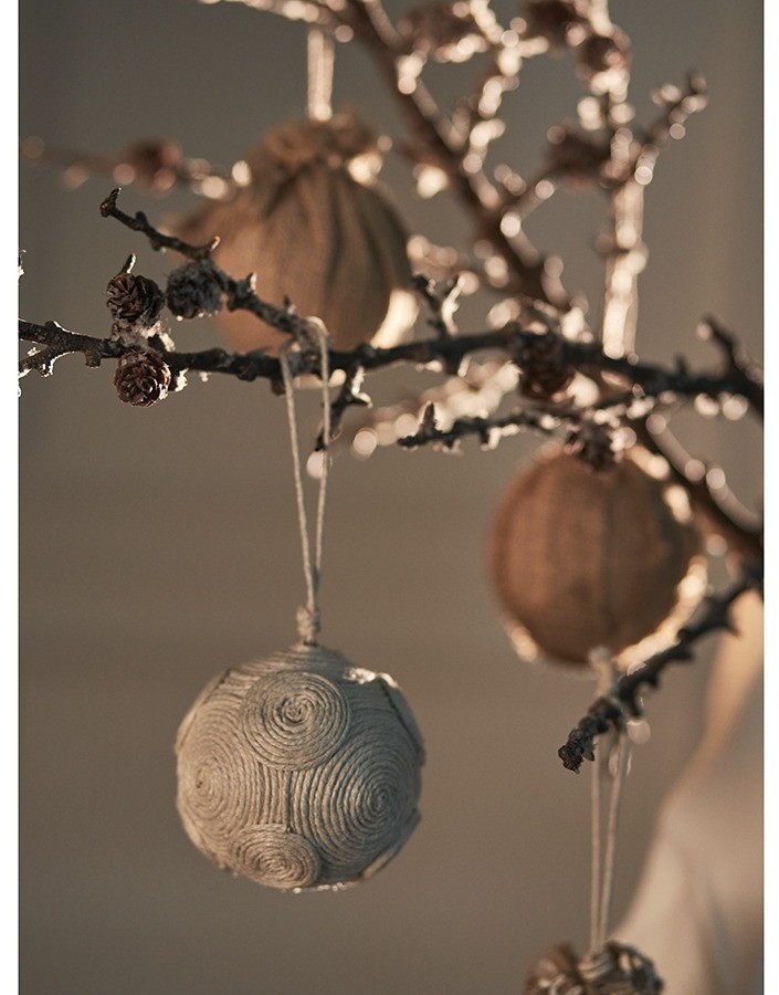 Набор елочных шаров zero waste из джута из коллекции new year essential, 4 шт. (76754)