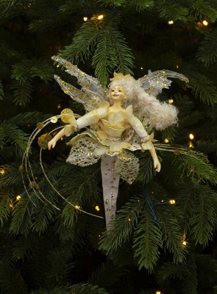 Подвеска фея  26х17х8 см кремовая/персиковая (83940)