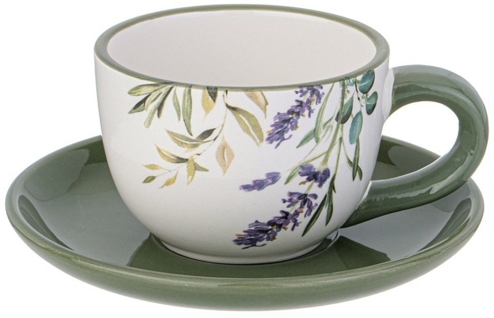 Чайная пара agness "лаванда" 15*7 см 220 мл (358-2153)