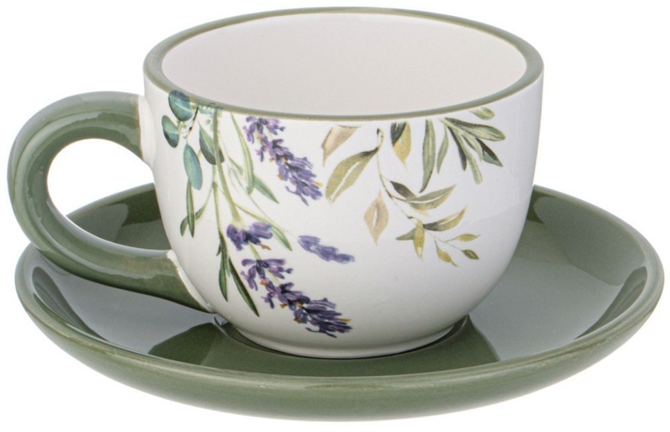 Чайная пара agness "лаванда" 15*7 см 220 мл (358-2153)