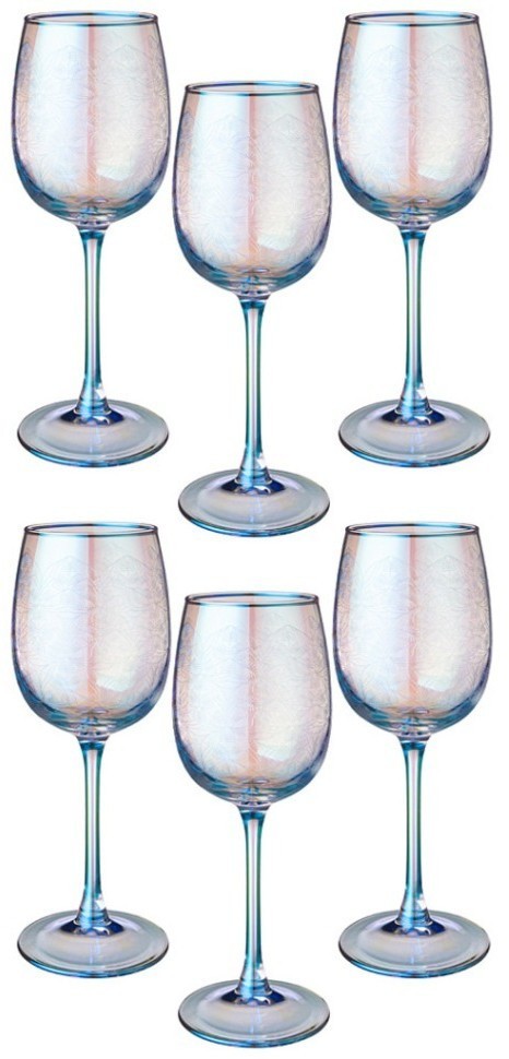 Набор фужеров из 6-ти шт. "dandelion" бирюза 420 мл 8,5см*8,5см*22см Lefard (194-912)