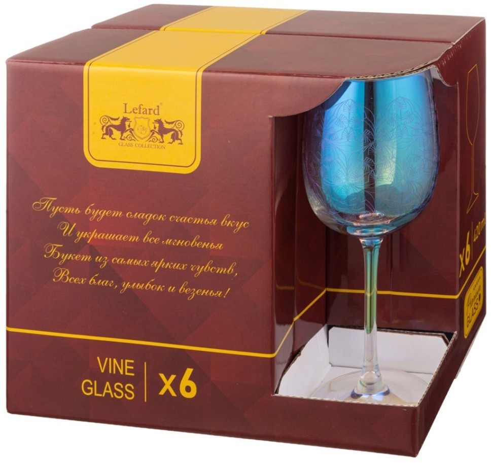 Набор фужеров из 6-ти шт. "dandelion" бирюза 420 мл 8,5см*8,5см*22см Lefard (194-912)